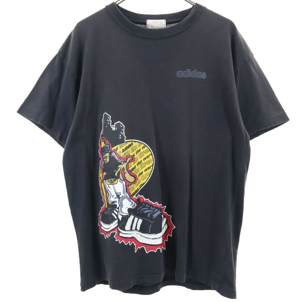 ビンテージ　adidas トレフォイル ユニフォーム　ゲームシャツ adidas 90年代 トレフォイルロゴ刺繍 ゲームシャツ XL ブラック