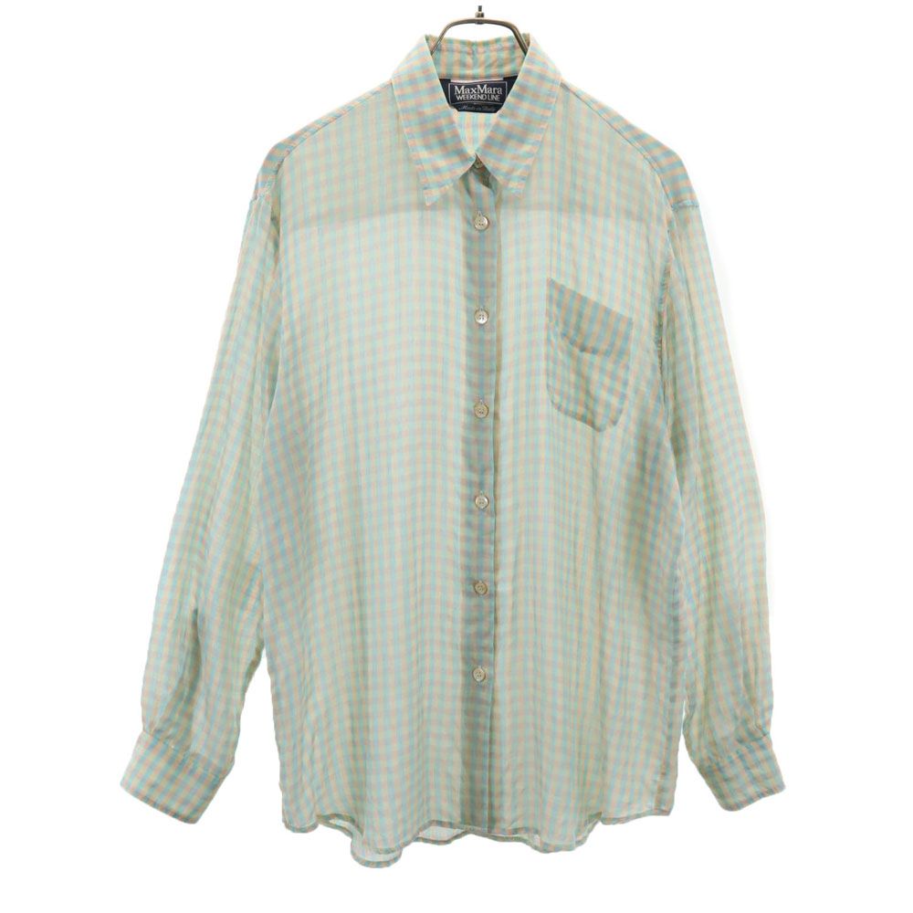 &#39;S Max Mara - &#39;S Max Mara カジュアルシャツ 42(M位) 白x黒(ストライプ) 【古着】【中古】 Max Mara - Max Mara マックスマーラ カジュアルシャツ M 黄