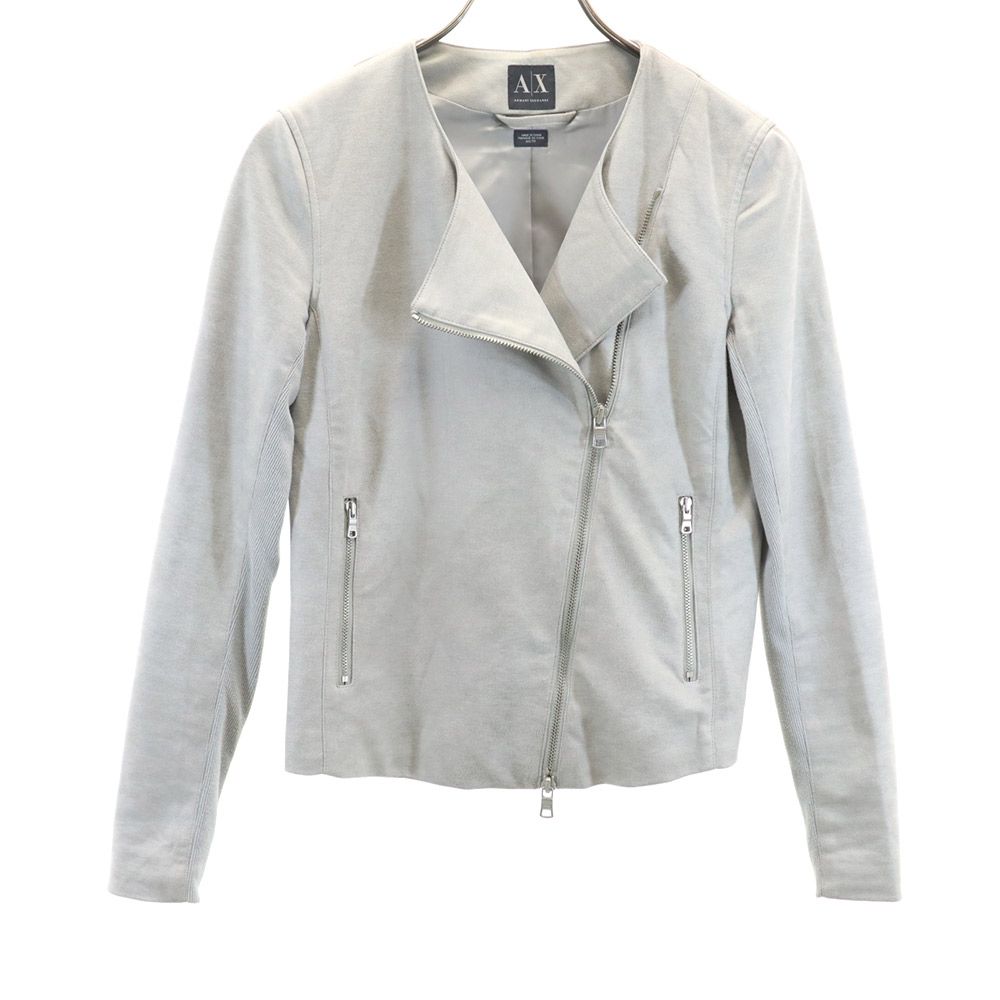 古着 ARMANI EXCHANGE アルマーニエクスチェンジ スウェード ライダースジャケット XS グレー レディース 【中古】｜古着、USED専門百貨店BIG2nd
