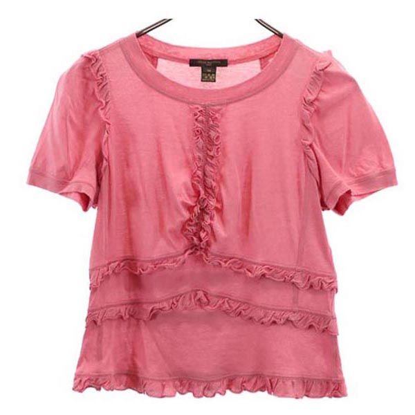 ルイヴィトン イタリア製 半袖 フリル カットソー M ピンク系 LOUIS VUITTON レディース 楽天市場】ルイヴィトン イタリア製 半袖 フリル カットソー M ピンク