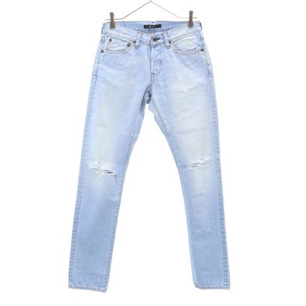 古着 未使用 Johnbull ジョンブル オーセンティック タイト ストレートデニムパンツ W28 ジーパン ダメージ加工 メンズ 【中古】｜古着、USED専門百貨店BIG2nd