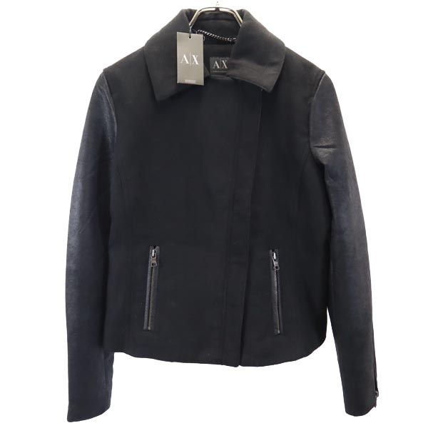 古着 未使用 ARMANI EXCHANGE アルマーニエクスチェンジ 長袖 ダブルライダースジャケット M ブラック系 レディース 【中古】｜古着、USED専門百貨店BIG2nd
