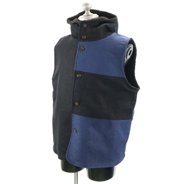 【美品】IRON HEART 21oz黒鎧デニム トラッカーベスト サイズ42 美品】IRON HEART 21oz黒鎧デニム トラッカーベスト サイズ42