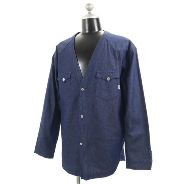 新品 クオルト DNM-WESTERN SHIRTS ウエスタン ジーンズ プルオーバー 上衣 XL quolt 否色つや 深V素っ首 インディゴ メンズ 【200228】