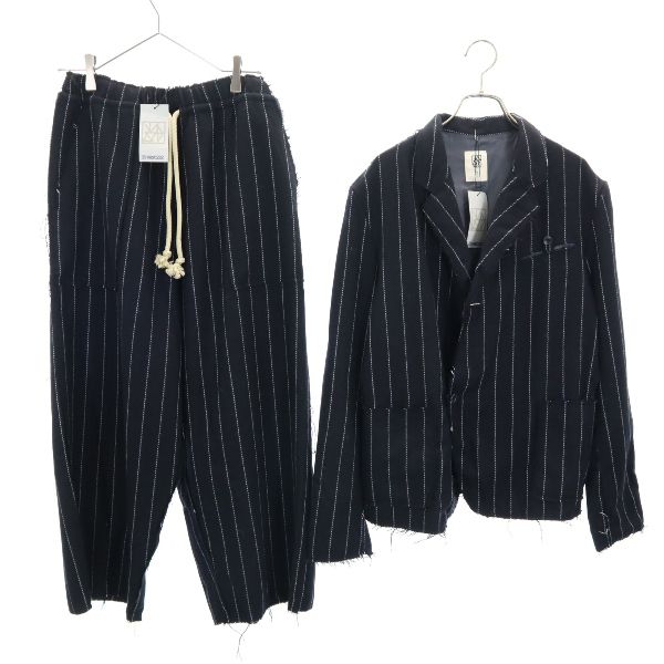 新品 バースト222 16AW ウールブレンド ストライプ柄 セットアップ 2 黒 vast222 スーツ 日本製 メンズ 【210304】|古着、USED専門百貨店BIG2nd