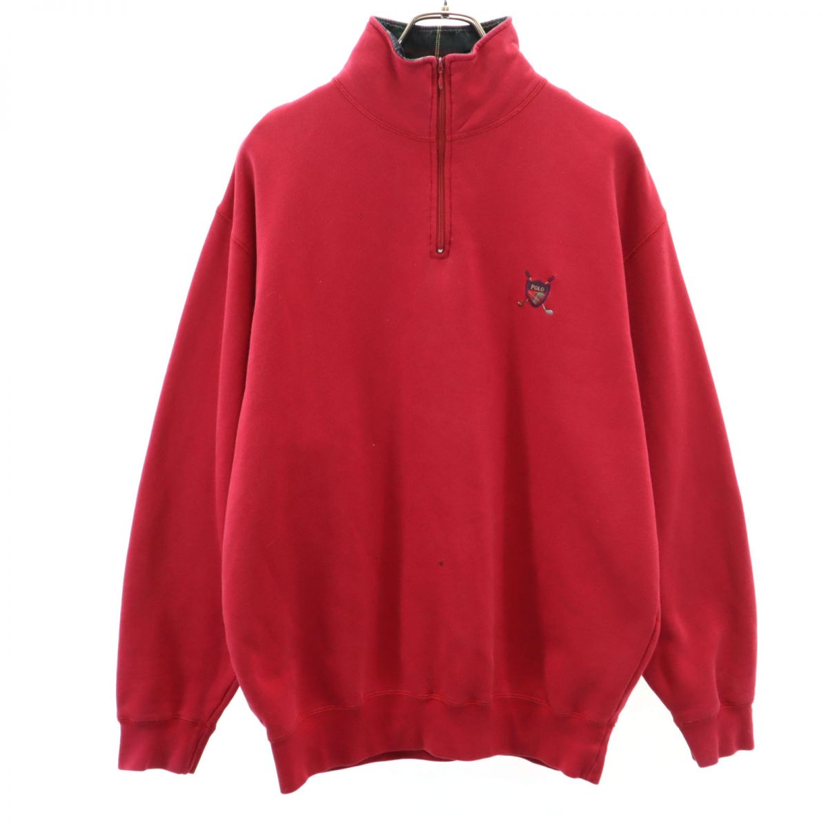 サイズ：S/M LOCAL GOLF　ローカルゴルフ  ハーフジップ 長袖スウェット 裏起毛  ブラック系 [240101439886] ゴルフウェア メンズ ストスト サイズ：S/M LOCAL GOLF ローカルゴルフ ハーフジップ 長袖