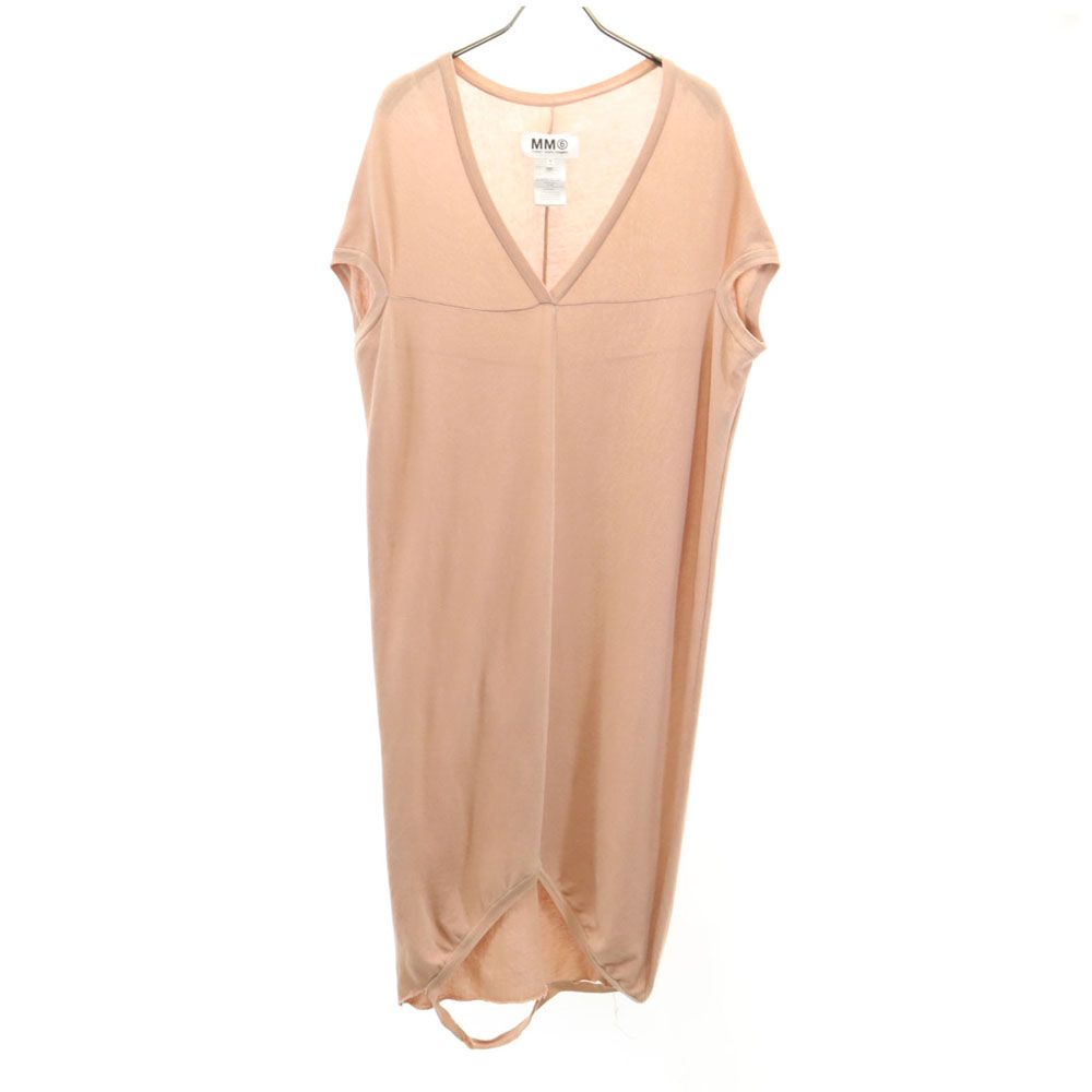 古着 Maison Martin Margiela メゾンマルタンマルジェラ イタリア製 ノースリーブ Vネック コットン ニット ワンピース S ピンク系 フレンチ袖 レディース 【中古】｜古着、USED専門百貨店BIG2nd