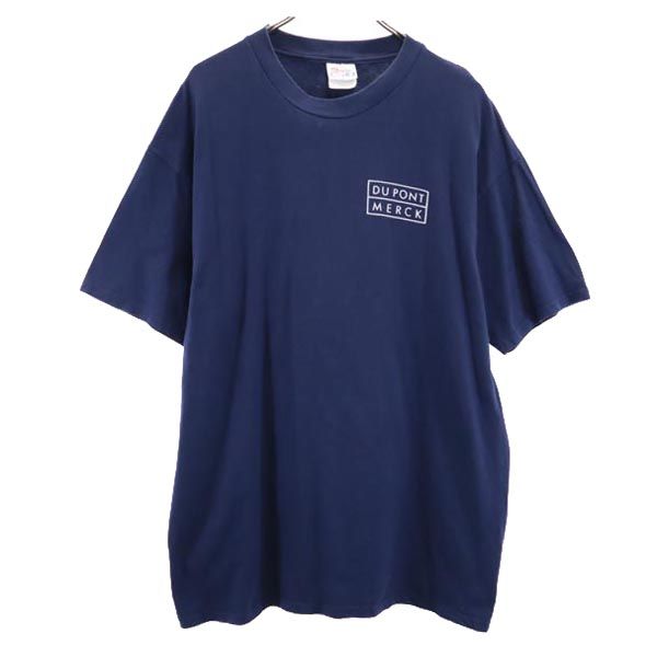 F327【Hanes】半袖プリントTシャツ【L42-44】 Sステッチ ヘインズ 90s オールド USA製 半袖 Tシャツ L42-44 ブルー系