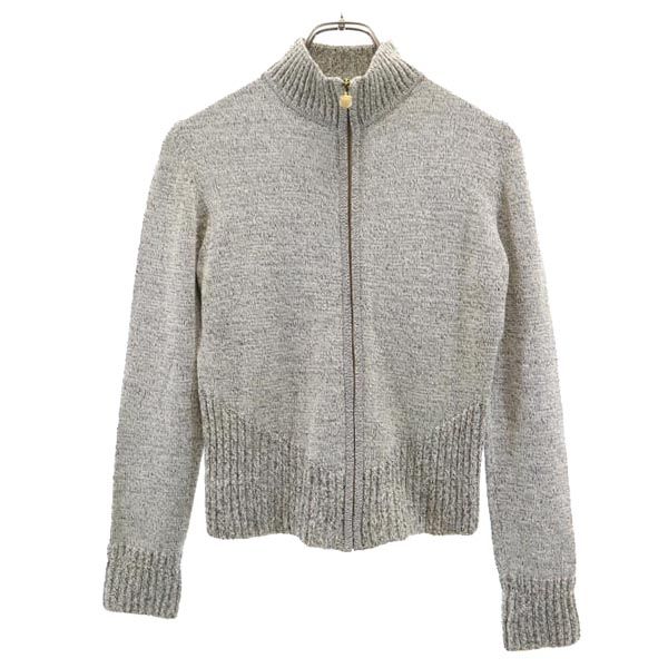 サルヴァトーレ フェラガモ ウールブレンド ニットブルゾン カーディガン XS グレー Salvatore Ferragamo レディース 【中古】 【231012】｜古着、USED専門百貨店BIG2nd