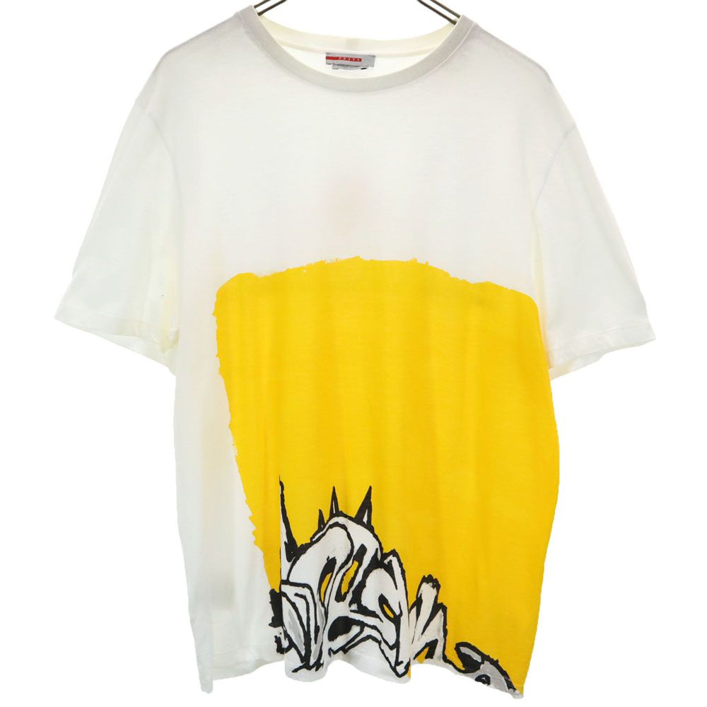 PRADA - 11296【美品・NFCタグ確認済み】プラダ☆エンボス三角ロゴtシャツ　白 11296【美品・NFCタグ確認済み】プラダ☆エンボス三角ロゴt