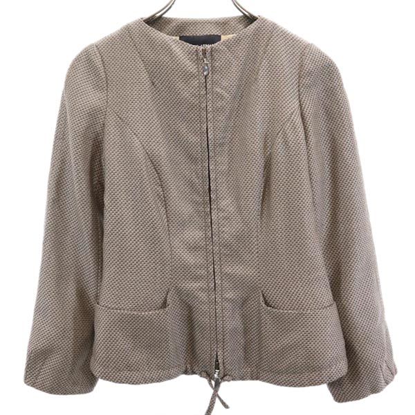 【極美品/シルク100%】ジョルジオアルマーニ ツイード ノーカラージャケット 極美品/シルク100%】ジョルジオアルマーニ ツイード ノーカラー