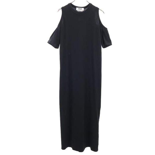 古着 MSGM エムエスジーエム イタリア製 半袖 オープンショルダー ロングワンピース XXS 黒 レディース 【中古】｜古着、USED専門百貨店BIG2nd 9,488円