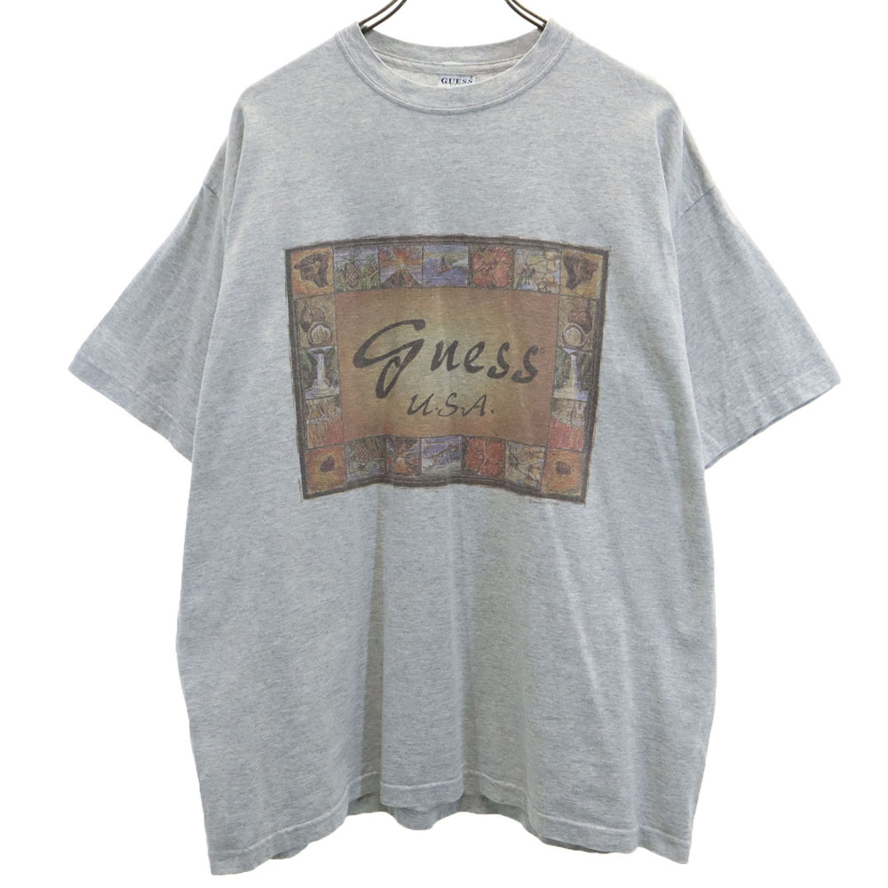 ラージピースマーク　半袖カットソー　90sビンテージ　USA製　XLサイズ 古着 90s USA製 asics 「GEL」 BIG ロゴ Tシャツ XL 古着 - 古着