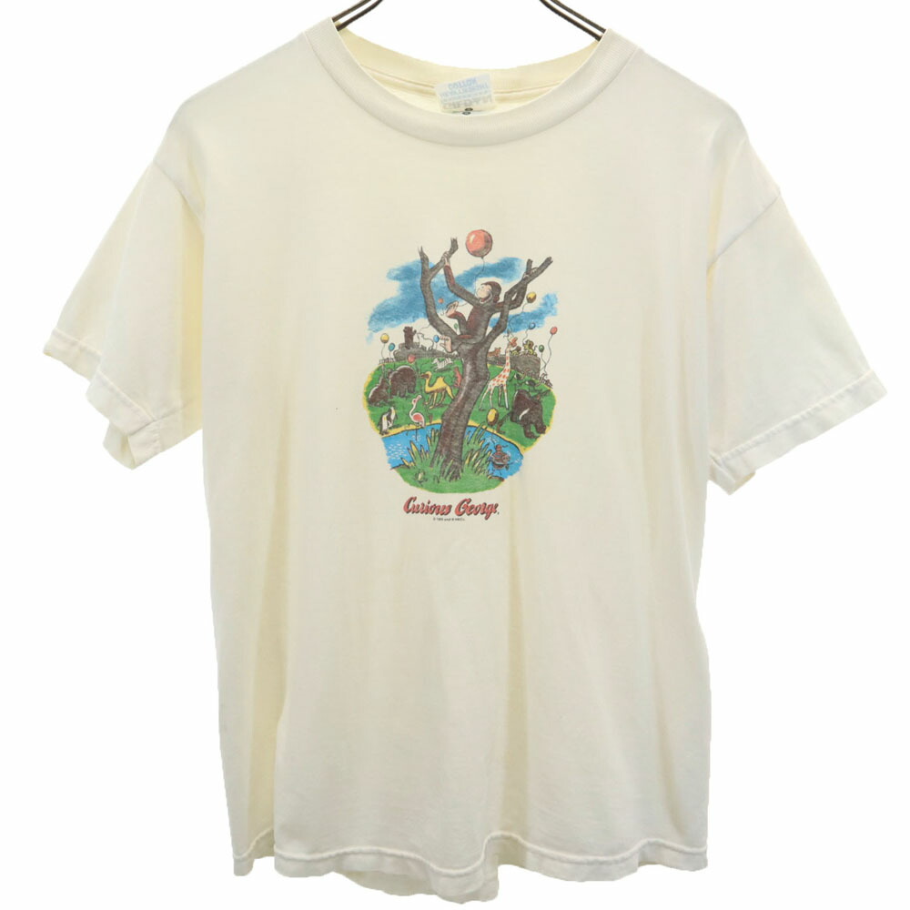 古着 GILDAN ギルダン 90s おさるのジョージ 半袖 Tシャツ L アイボリー系 オールド メンズ 【中古】 【PD】