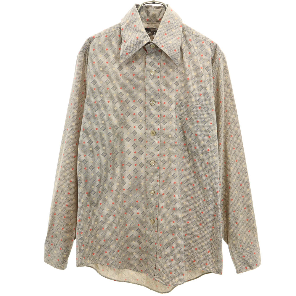 ★bugelfrei 60s euro vintage リバーシブル シャツ 70s BUGELFREI ドイツ ユーロ ヴィンテージ 総柄 半袖シャツ