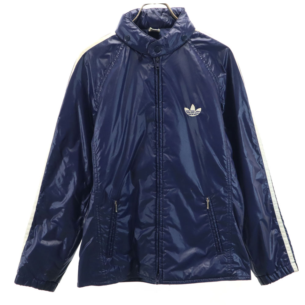 アディダス 80s デサント製 ヴィンテージ 中綿ブルゾン　O ネイビー adidas - アディダス 80s ADS-8400 デサント製 ヴィンテージ