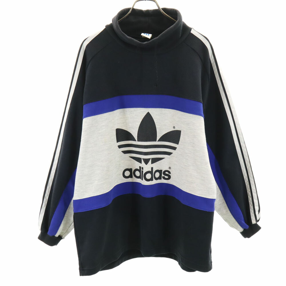 Originals（adidas） - アディダス 和柄 ロゴ 刺繍 トレーナー ハイネック ジャージ スウェット adidas - 【希少デザイン】90sアディダス デサント製 ハイネック