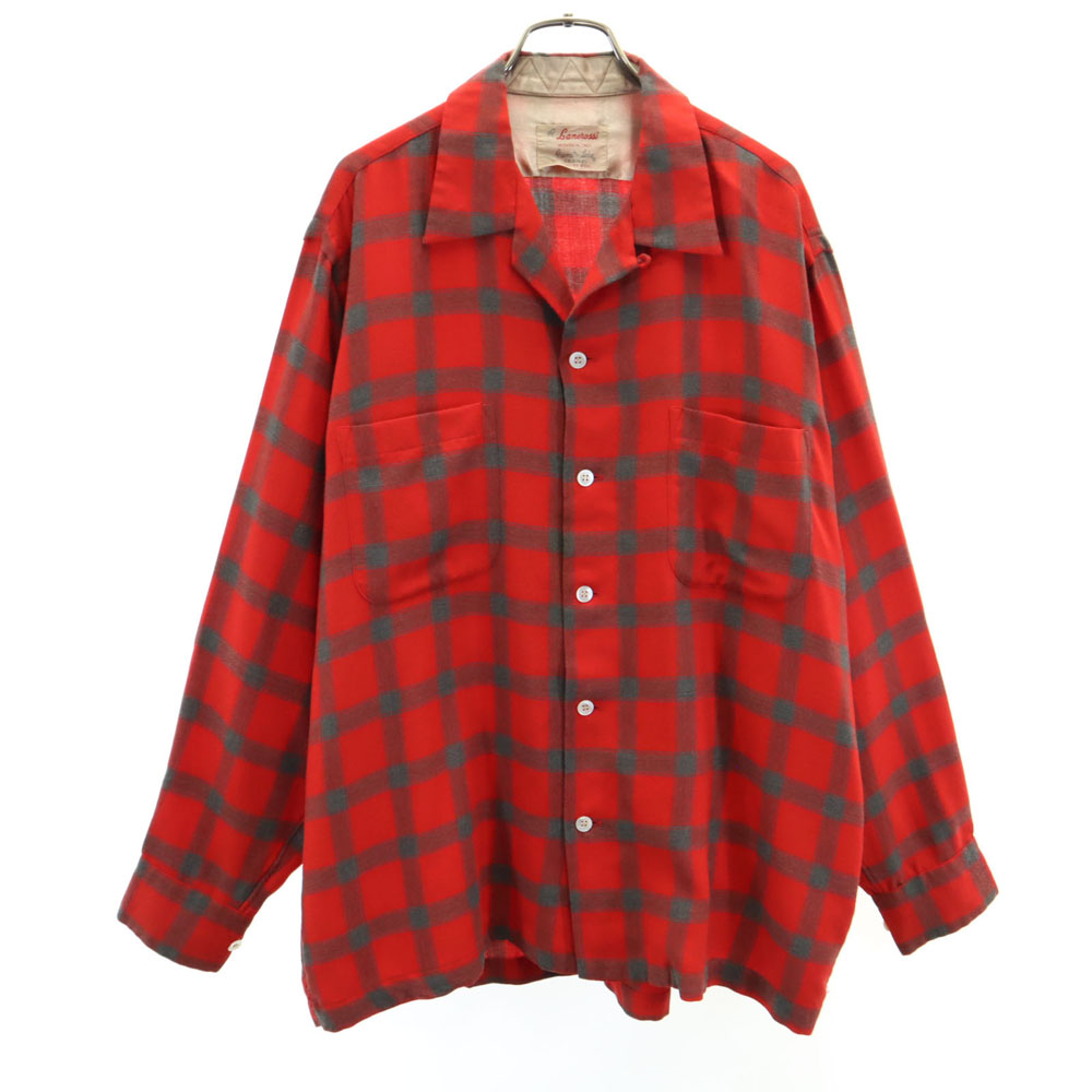 楽天市場】50s Sportsman チェック 長袖 レーヨン オープンカラー