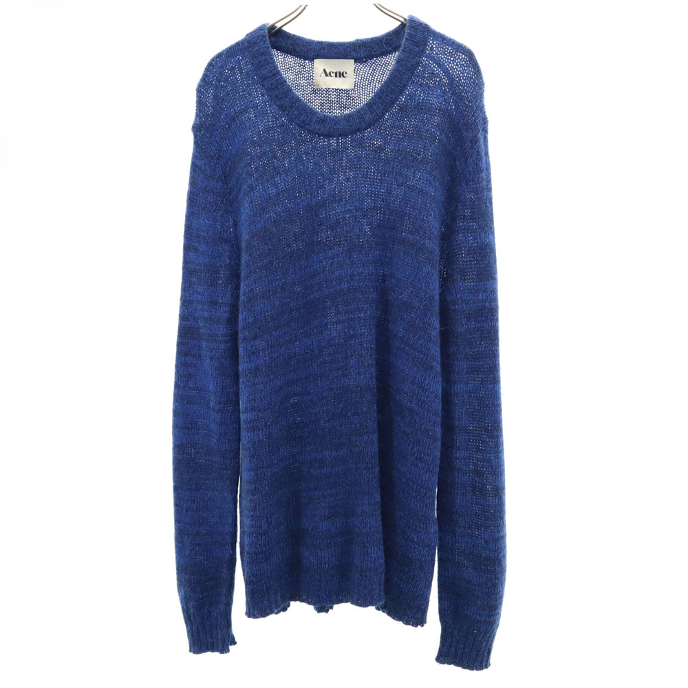 古着 ACNE アクネ ウールブレンド 長袖 セーター S 青紺 ニット メンズ 【中古】｜古着、USED専門百貨店BIG2nd