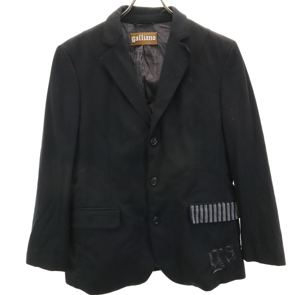 古着 galliano ガリアーノ テーラードジャケット 48 ブラック ブレザー メンズ 【中古】｜古着、USED専門百貨店BIG2nd 11,484円