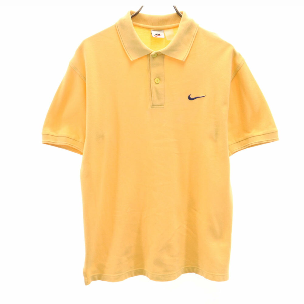 70s〜80s old NIKEポロシャツ　日本製 80年代 ヴィンテージ ナイキ ネイビーブルー シルバー ロゴ タグ