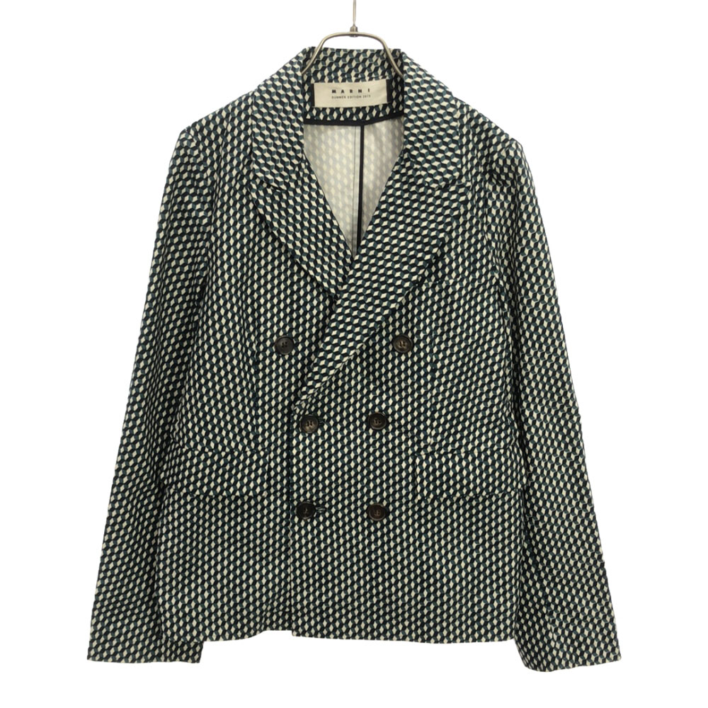 古着 MARNI マルニ ダブル テーラードジャケット 38 グリーン SUMMER EDITION 2013 メンズ 【中古】｜古着、USED専門百貨店BIG2nd