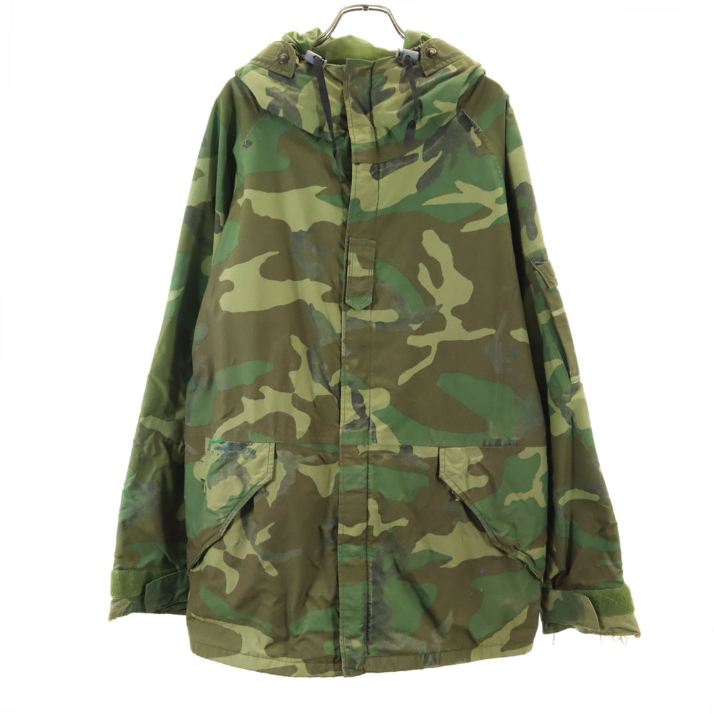 古着 US ARMY アメリカ軍 90s ゴアテックス ECWCS イクワックス ウッドランドカモ パーカー L カーキ 迷彩 ミリタリー ジャケット メンズ 【中古】 【PD】