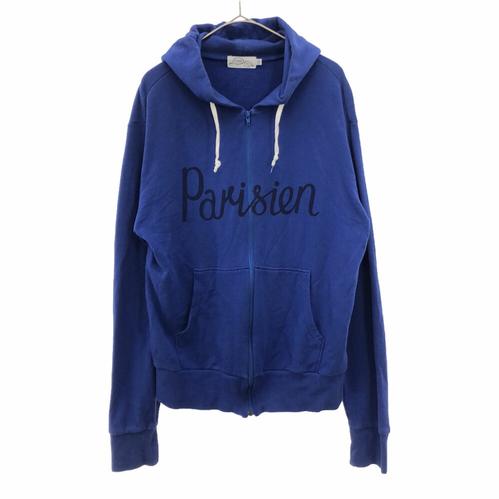 古着 MAISON KITSUNE メゾンキツネ KITSUNE TEE 日本製 刷り上げる 長袖 流汗 ジップパーカー M 青み メンズ 【中古】