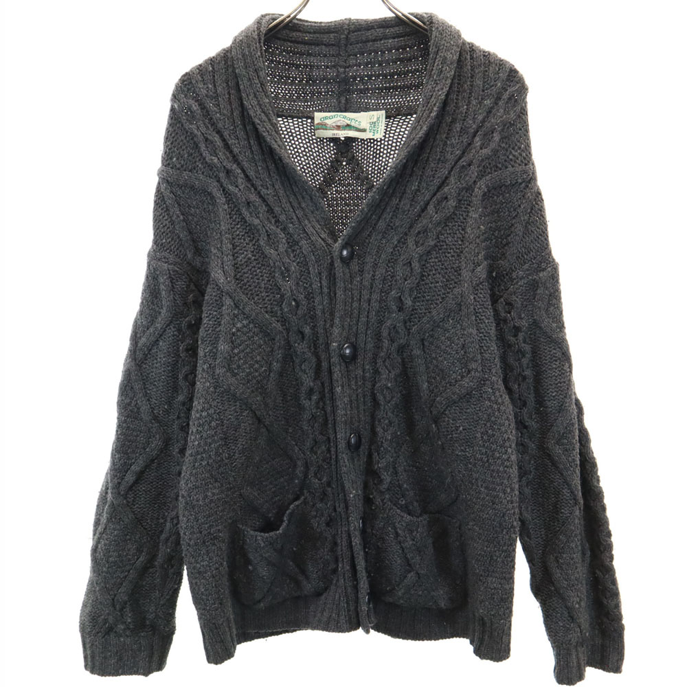 90sアイルランド製アランニットカーディガン ダークグレーフィッシャーマンウール 楽天市場】アイルランド製 aran crafts ウール フィッシャーマン