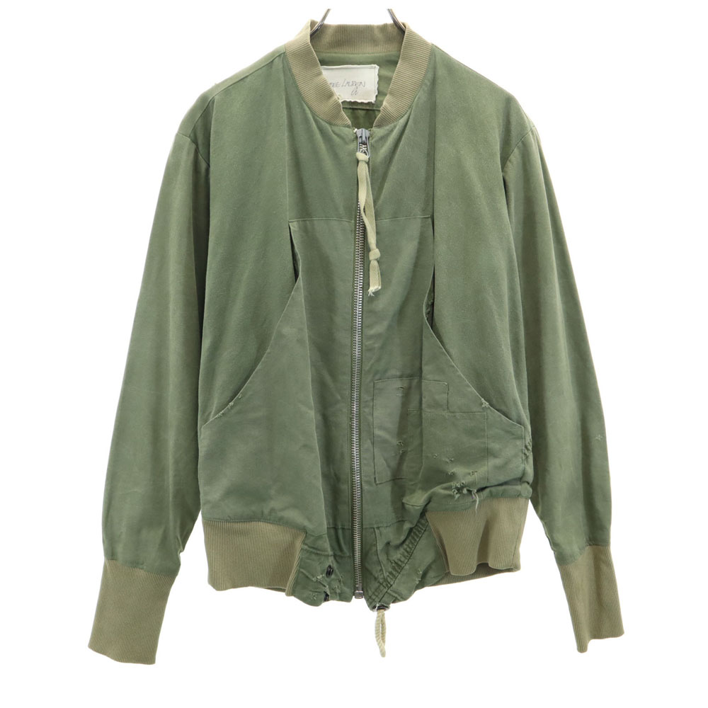 古着 GREG LAUREN グレッグローレン USA製 長袖 ジップジャケット 1 カーキ系 メンズ 【中古】 【PD】 コート・ジャケット-メンズファッション