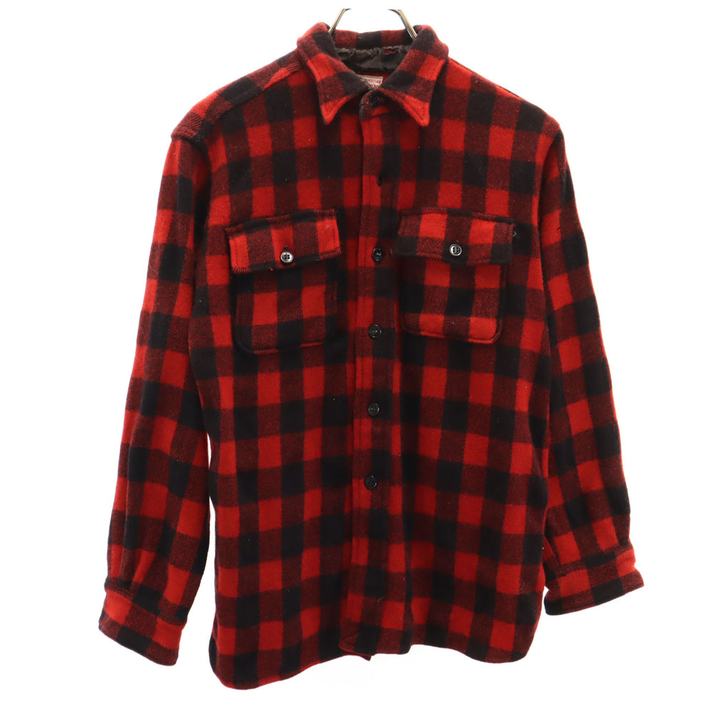 古着 sportswear スポーツウェア 50s 60s ヴィンテージ チェック 長袖 シャツ レッド系 メンズ 【中古】｜古着、USED専門百貨店BIG2nd