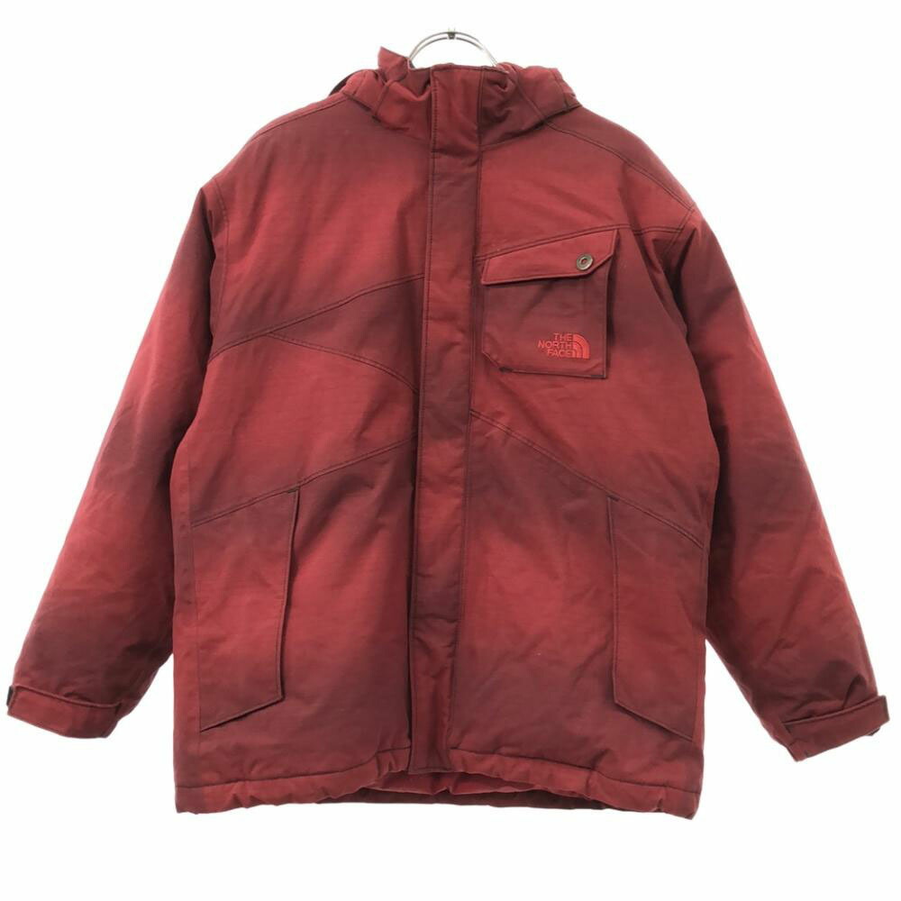 ノースフェイス キッズ PRESTON ダウンジャケット レッド 140 ノースフェイス キッズ140 赤/茶 フード付きジャケット キャンプ