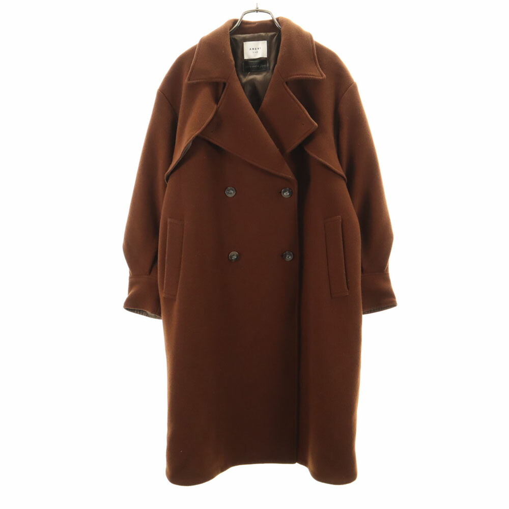 極美品ꕥアメリ UNDRESSED FRILL COLLAR COAT キャメル Ameri（アメリ）の「UNDRESSED FRILL COLLAR COAT（チェスター
