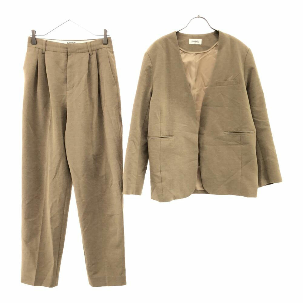 美品✨️ スナイデル ダブルジャケット ノーカラージャケット ベージュ SNIDEL（スナイデル）の「Sustainableダブルブレストジャケット