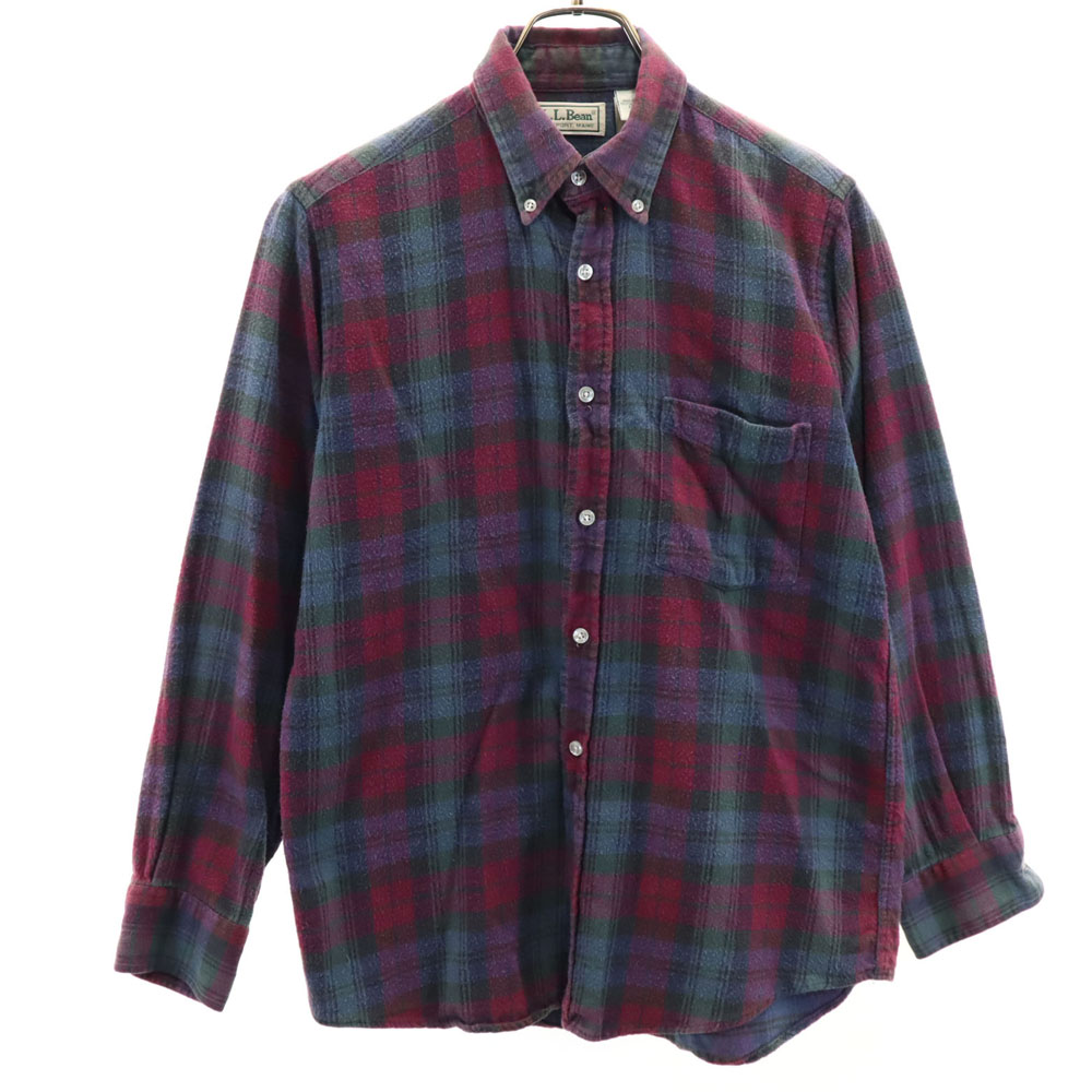 エルエルビーン 70s ヴィンテージ 筆記体タグ モアシャツ 長袖 シャツ 12 ネイビー L.L.Bean キッズ