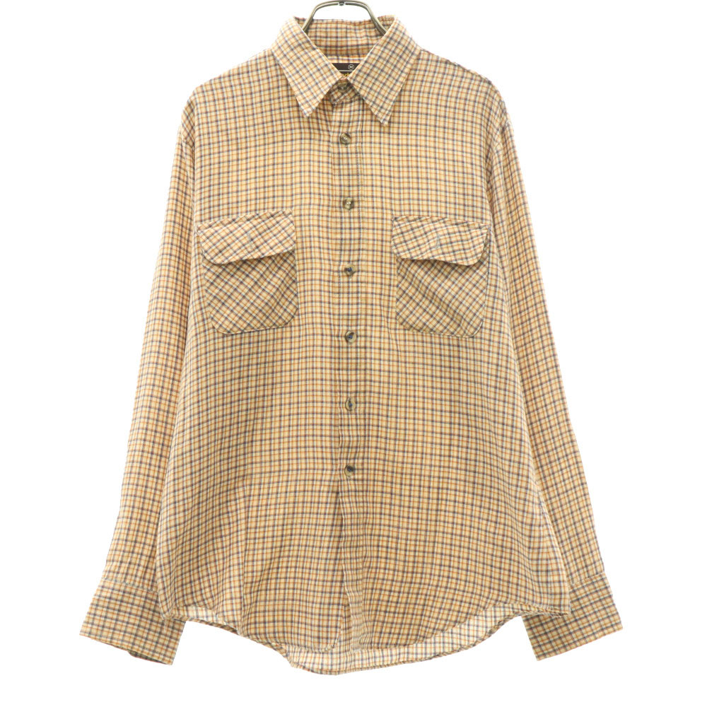 Sears シアーズ 70s ヴィンテージ チェック柄 長袖 PERMA-PREST シャツ ベージュ系 レディース 古着 中古 古着 Sears シアーズ 70s ヴィンテージ チェック柄 長袖 PERMA