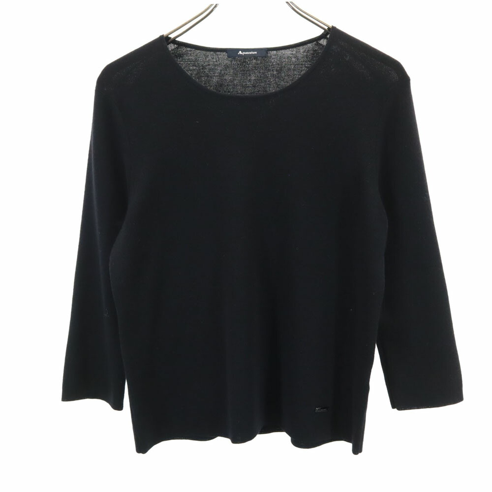 アクアスキュータム カシミヤ Vネックニット 黒　L 楽天市場】古着 Aquascutum アクアスキュータム 70s 80s