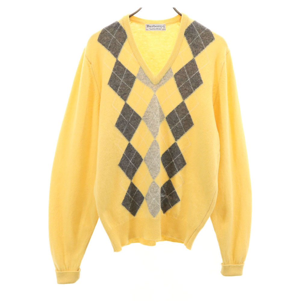 BURBERRY LONDON Vネックコットン セーター　メードインイタリー p14110316-a.jpg