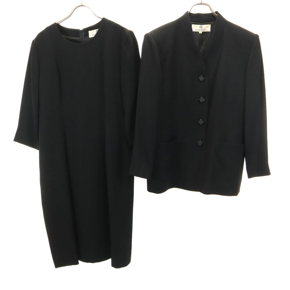 古着 GIVENCHY ジバンシィ 90s 日本製 オールド 7分袖 ワンピース 12 ブラック 2ピース セット レディース 【中古】｜古着、USED専門百貨店BIG2nd