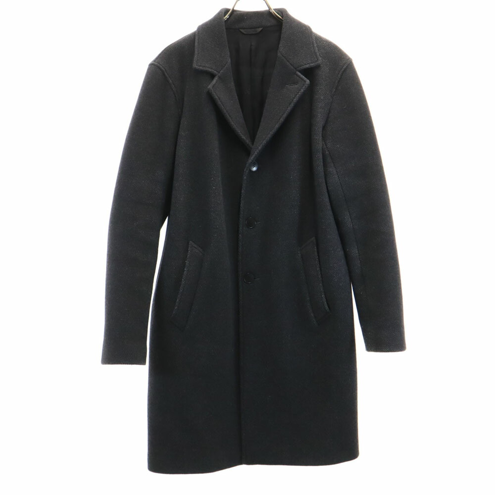 【美品】agnès b. HOMME ピーコート ブラック 裏地チェック L 美品】agnès b. HOMME ピーコート ブラック 裏地チェック L
