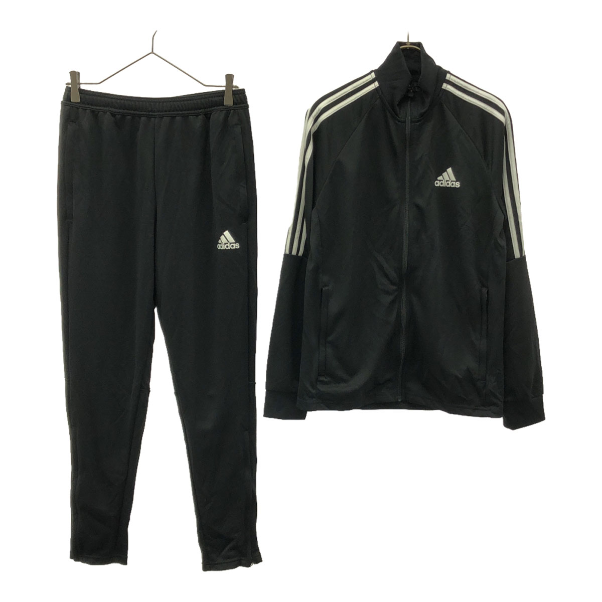 adidas ジャージセットアップ M BLK アディダス adidas ジャージ セットアップ 上下セット ロゴ