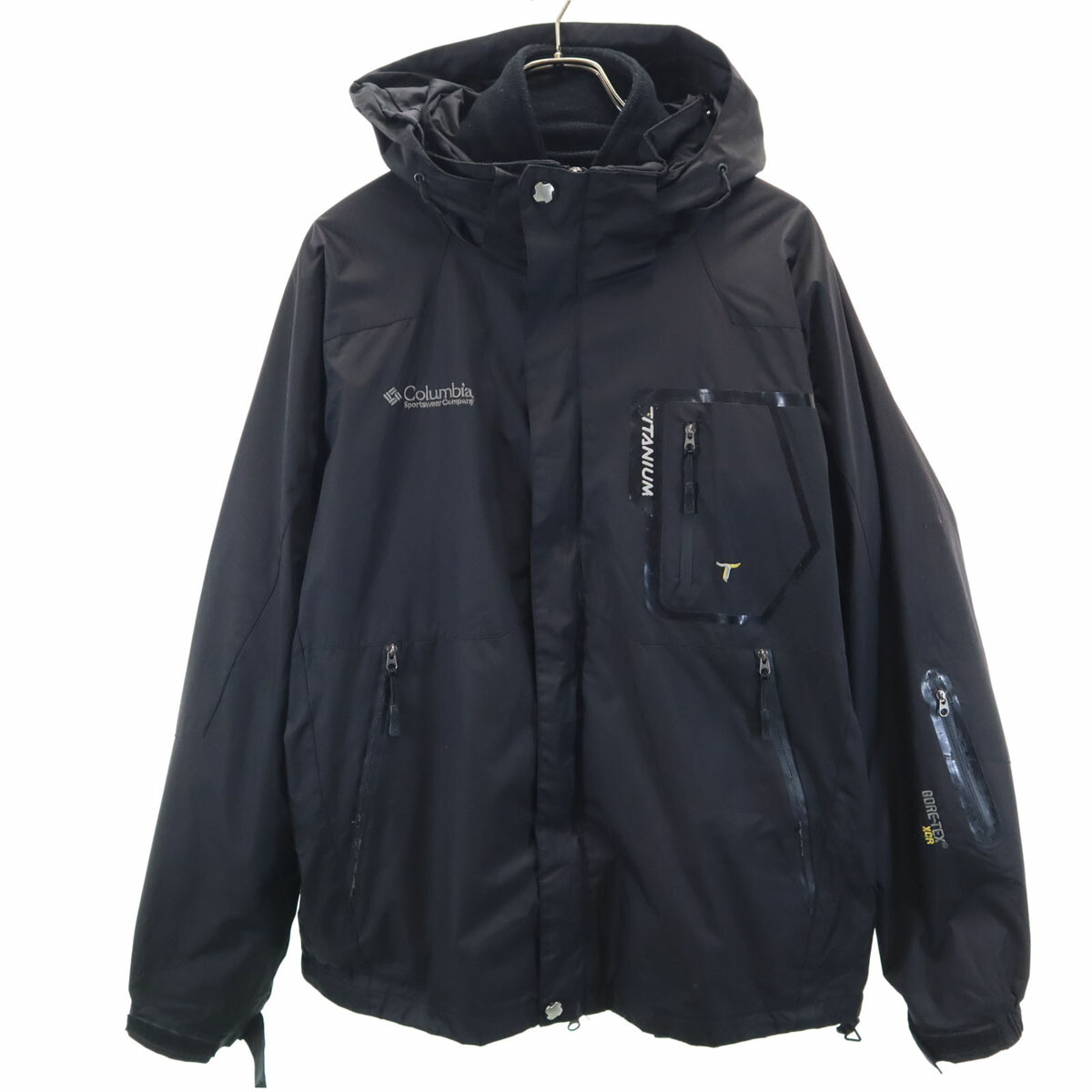 古着 Columbia コロンビア 3WAY アウトドア上衣 M 黒 GORE-TEX フリースライナー付 メンズ 【中古】 【PD】