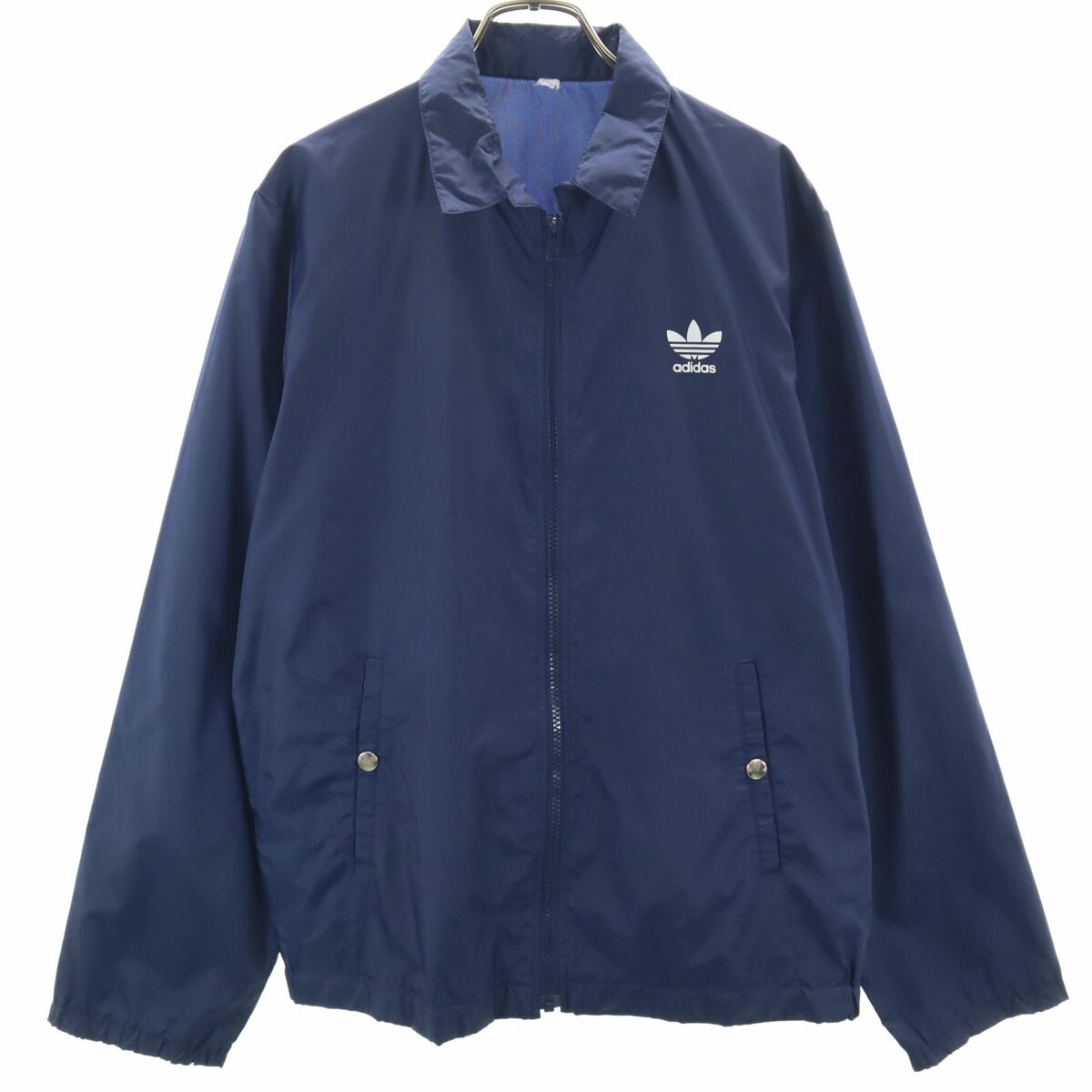 adidas 80sナイロンジャケット ネイビー/ライトブルー 中古・古着通販】adidas (アディダス) ナイロンジャケット【80s