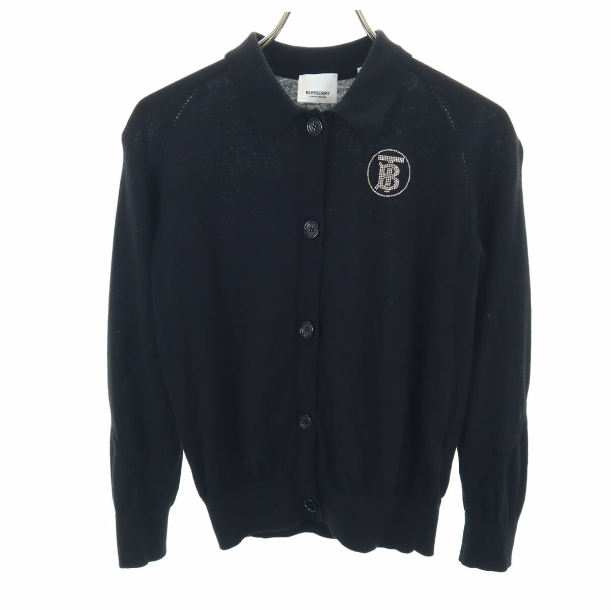 古着 BURBERRY バーバリー メリノウール 長袖 編み物ジレー 10Y 黒いこと キッズ 【中古】 【PD】