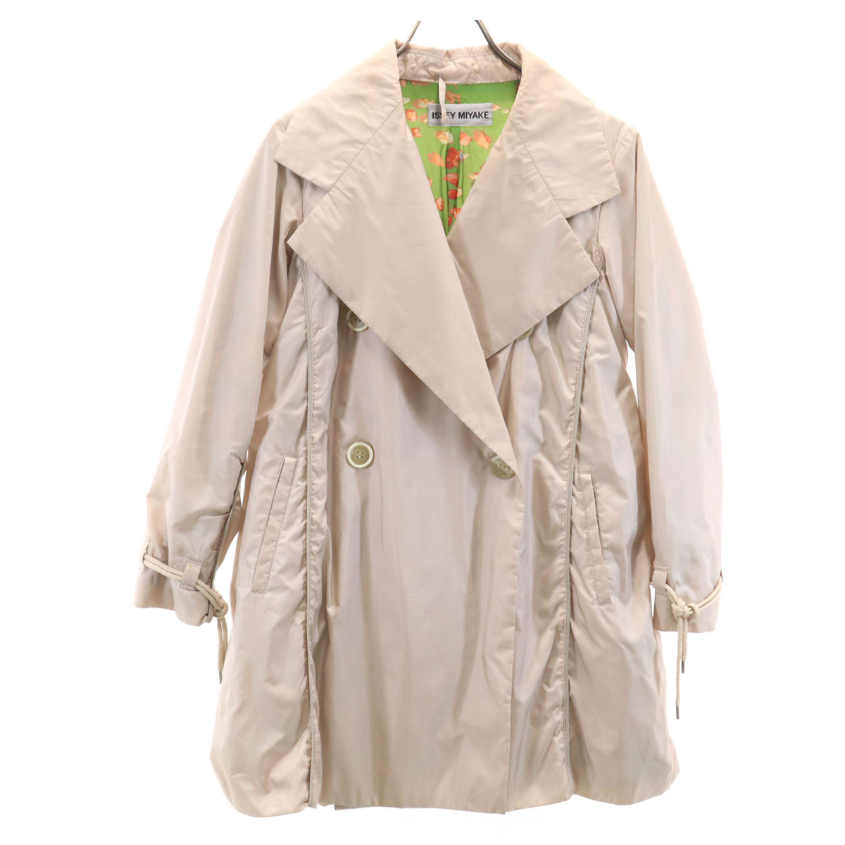 古着 ISSEY MIYAKE イッセイミヤケ 日本製 ダブルブレスト コート 1 ベージュ レディース 【中古】｜古着、USED専門百貨店BIG2nd