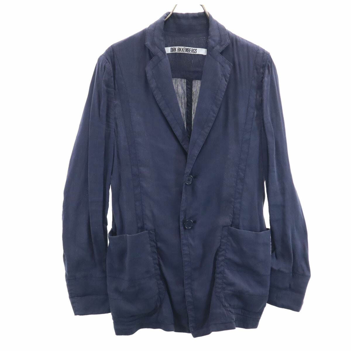 DIRK BIKKEMBERGS レザー切替ウールピーコート size 44 Dirk Bikkembergs Hybrid Zipped Lamb Leather Blazer