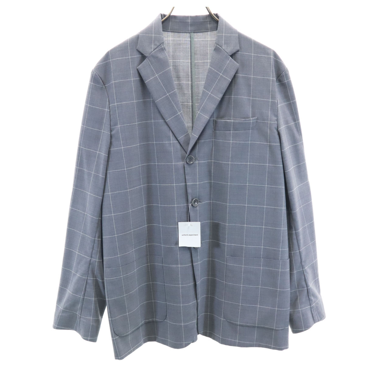 古着 未使用 uniform experiment ユニフォームエクスペリメント 20SS ウィンドウペンチェック 3B テーラードジャケット 3 グレー ポケッタブル メンズ 【中古】|古着、USED専門百貨店BIG2nd