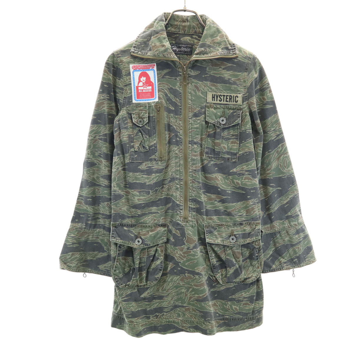 古着 HYSTERIC ヒステリック 日本製 カモフラ柄 長袖 ミニワンピース FREE カーキ レディース 【中古】｜古着、USED専門百貨店BIG2nd
