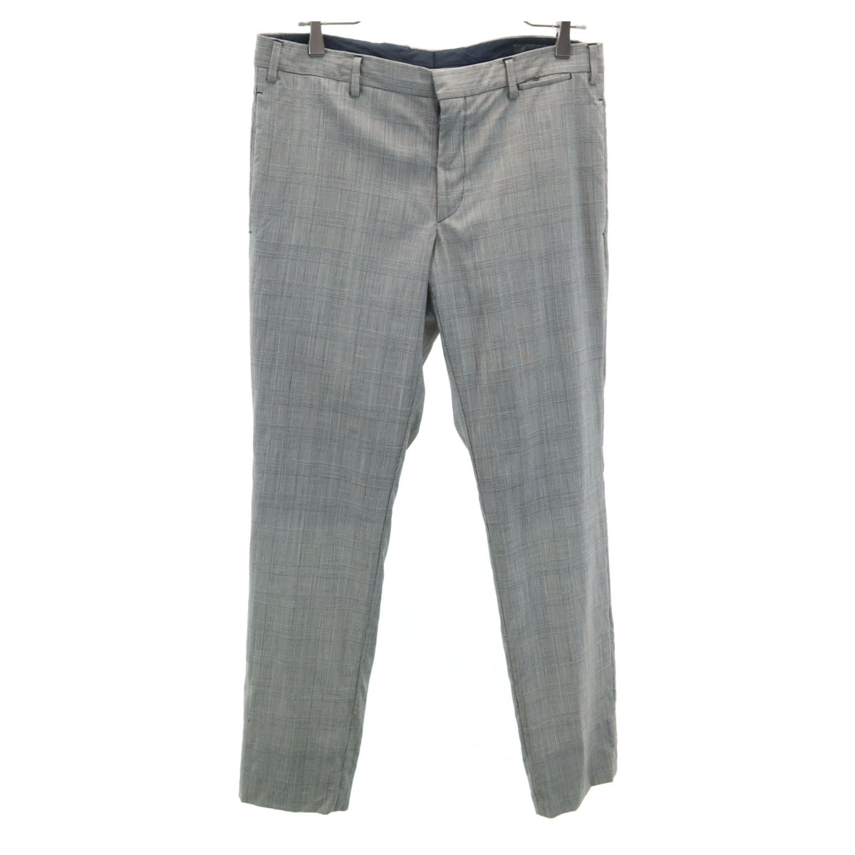 古着 PRADA プラダ ハンガリー製 グレンチェック スラックスパンツ 48R グレー メンズ 【中古】｜古着、USED専門百貨店BIG2nd
