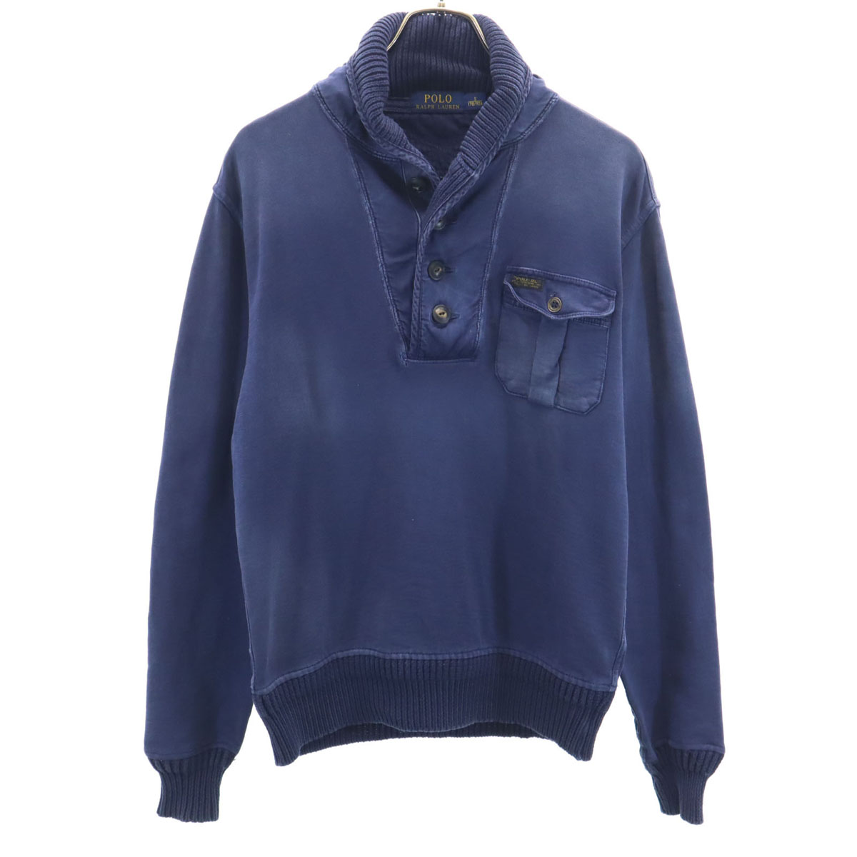 古着 POLO RALPH LAUREN ポロラルフローレン 長袖 流汗 S 米国海軍 メンズ 【中古】